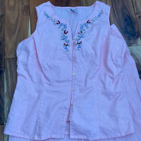 WOMANS JAY DAY CAPRI PINK EMBROIDERY OUTFIT SIZE XL - Picture 2 of 7